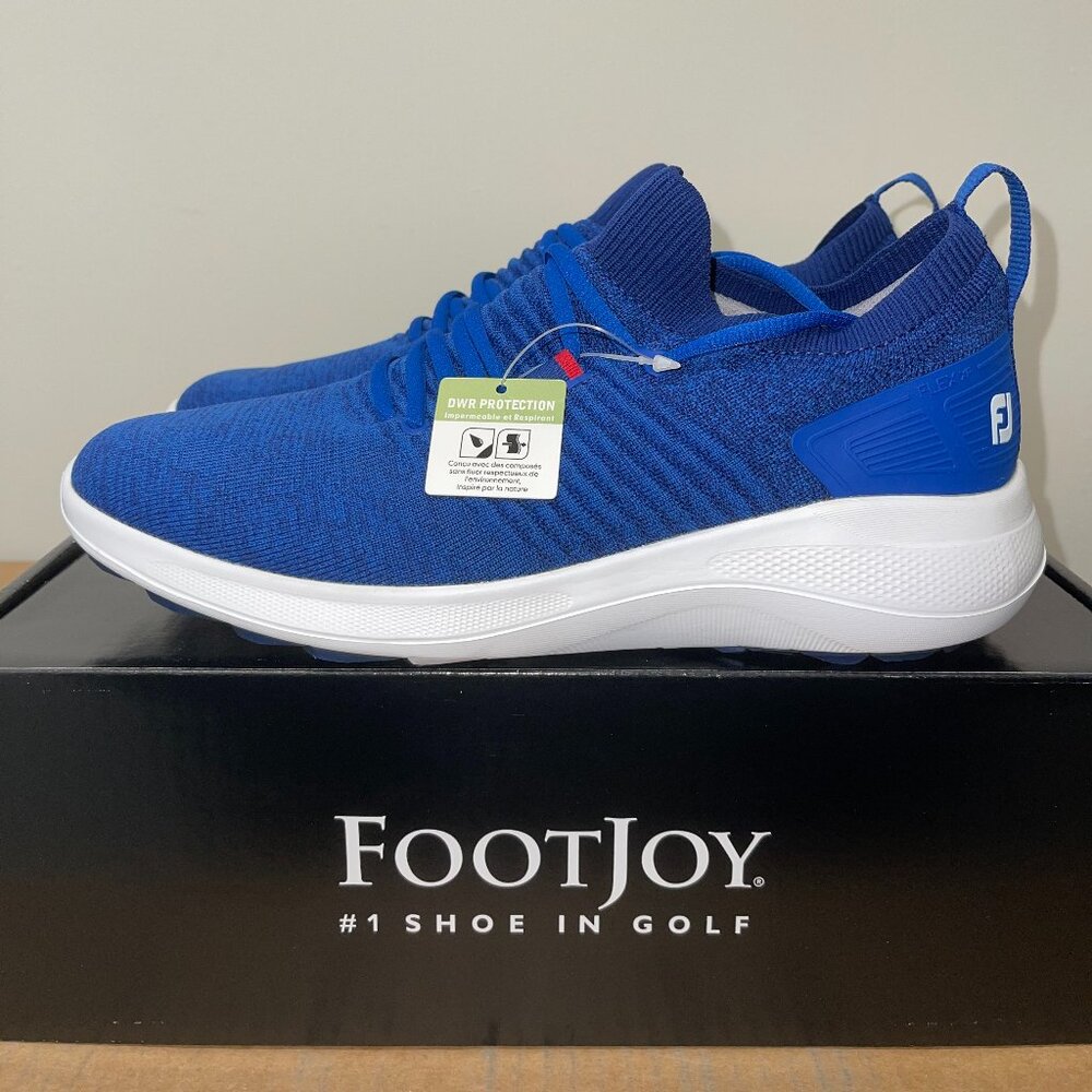 MENS FOOTJOY FLEX XP (56268) BLUE GOLF SHOES SIZE 9.5